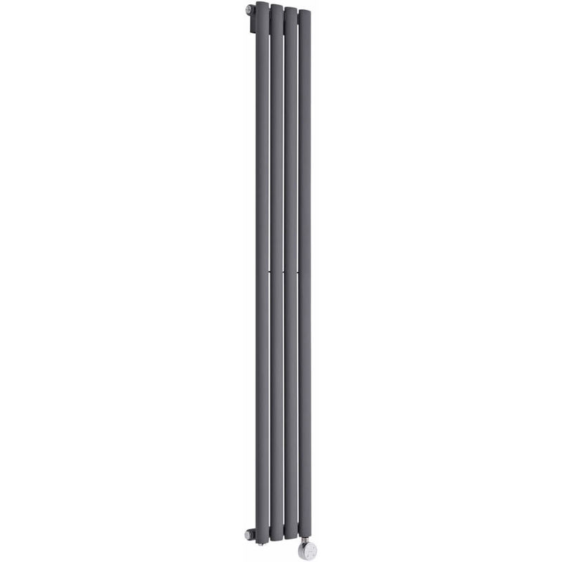Milano Aruba Slim Electric – 800W Modern Anthracite Vertical Column Single Panel Designer Radiator – 1600mm x 236mm