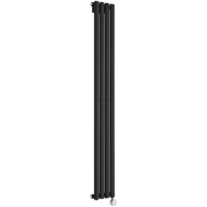 Milano - Aruba Slim Electric – 800W Modern Black Horizontal Single Panel Designer Radiator – 1600mm x 236mm