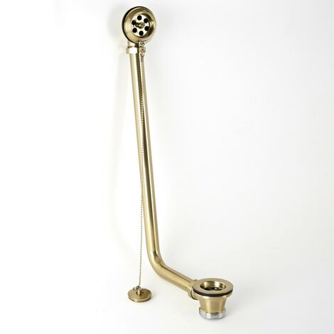 main image of "Milano Auro - Traditional Exposed Bath Waste and Plug and Ball Chain - Brushed Gold"