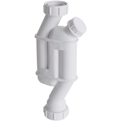 Milano Bathroom 1 1/4" Inlet and Outlet Plastic Inline Straight Pedestal Basin Trap