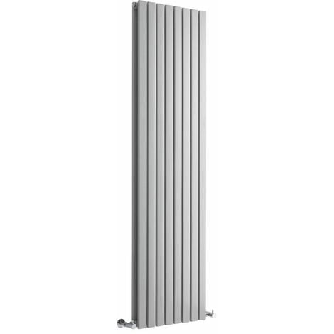 Milano Capri - 1780mm x 472mm Modern Vertical Column Double Flat Panel Designer Radiator – Light Grey