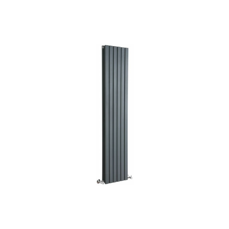 Milano Capri - Modern Anthracite Vertical Column Double Flat Panel Designer Radiator – 1600mm x 354mm