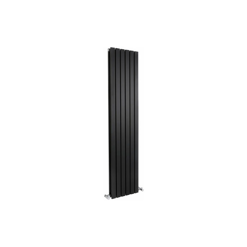 Milano - Capri - Modern Black Vertical Column Double Panel Designer Radiator – 1600mm x 354mm
