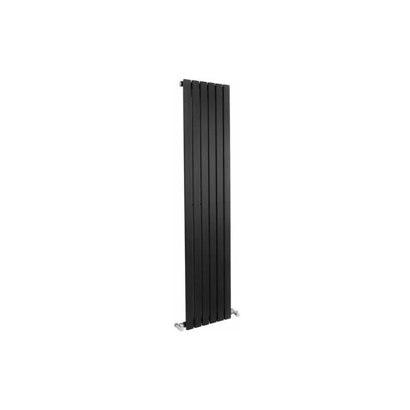 Capri - Modern Black Vertical Column Single Panel Designer Radiator – 1600mm x 354mm - Milano