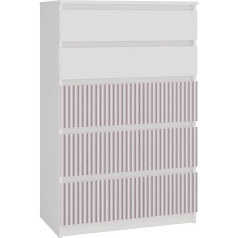 MILANO - Cassettiera moderna a 5 cassetti - 70x40x109.5 cm - Contenitori per bambini - Panca e rosa