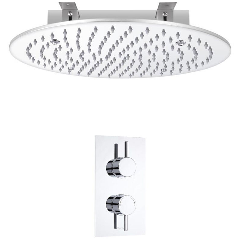 Milano Como Concealed Round Thermostatic Twin Shower Valve Kit