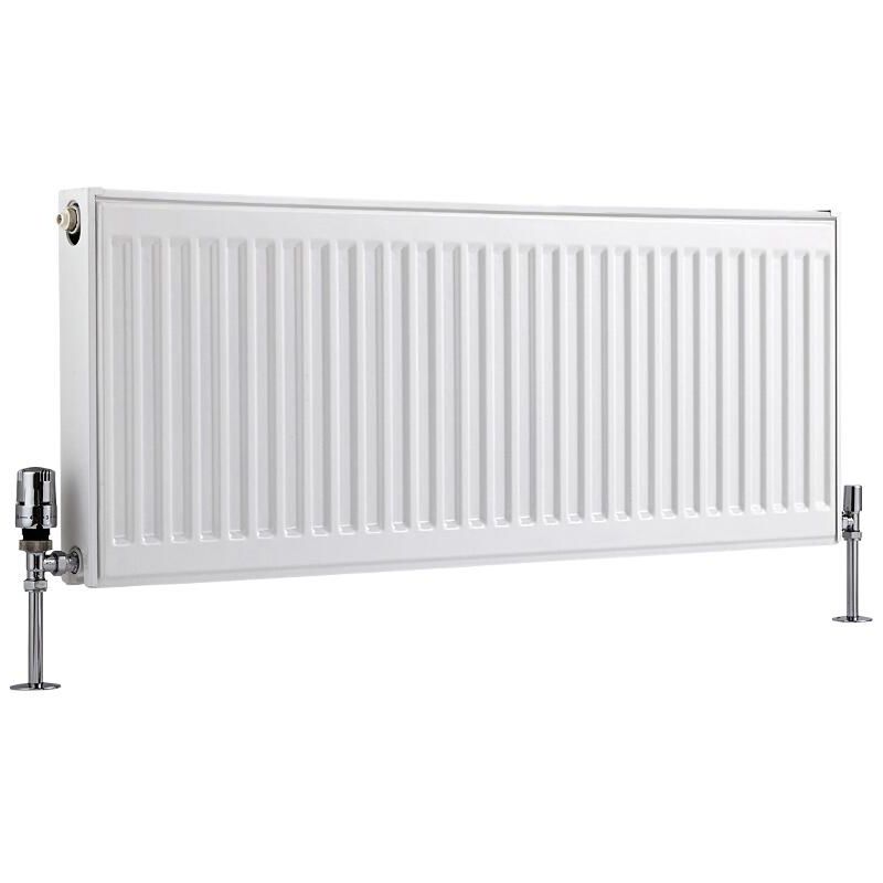 Compact – Modern White Type 21 Central Heating Double Panel Plus Horizontal Convector Radiator - 400mm x 1000mm - Milano