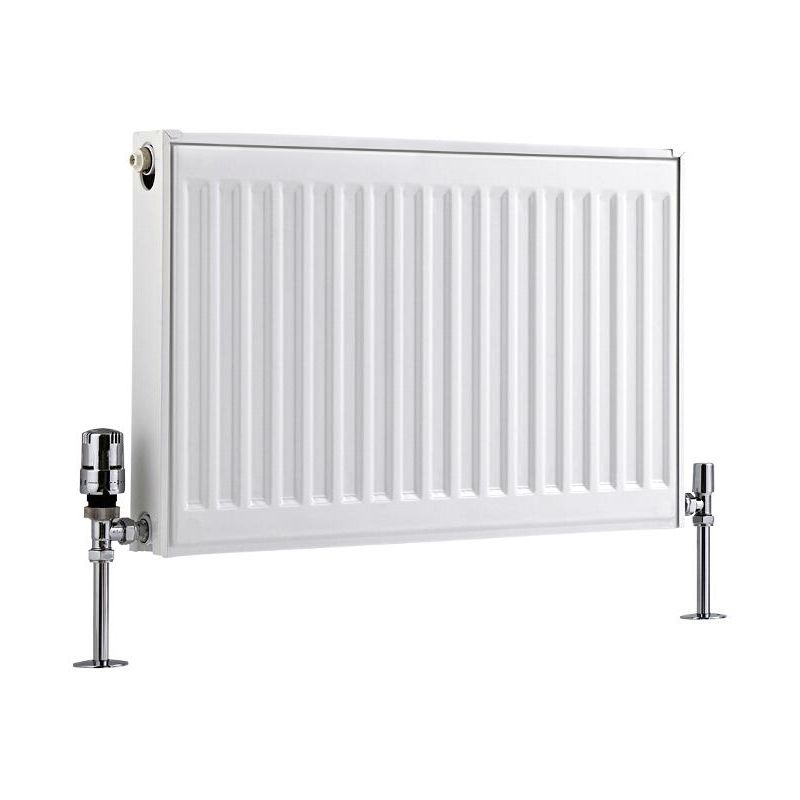 Compact – Modern White Type 21 Central Heating Double Panel Plus Horizontal Convector Radiator - 400mm x 600mm - Milano
