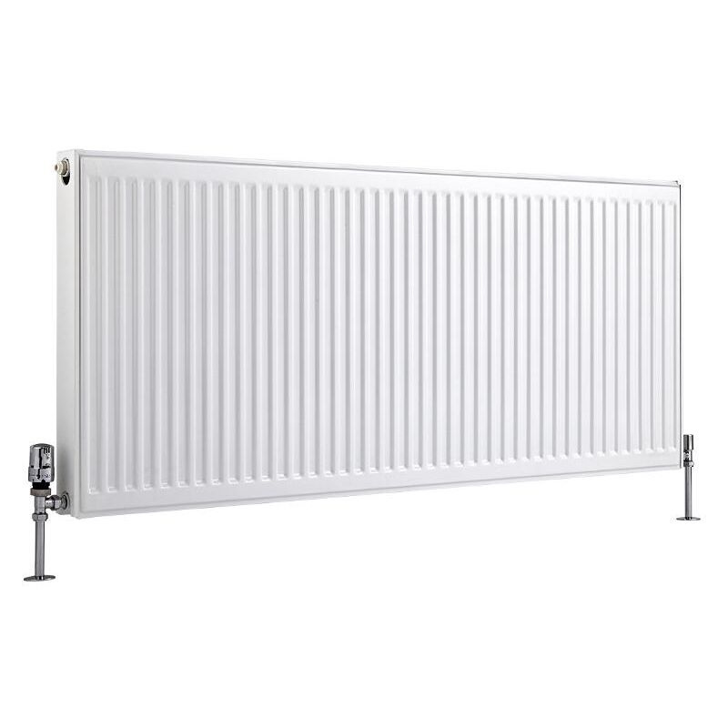 Compact – Modern White Type 21 Central Heating Double Panel Plus Horizontal Convector Radiator - 600mm x 1400mm - Milano