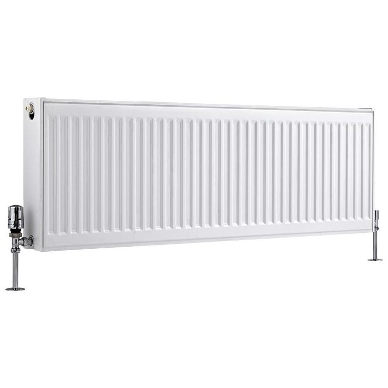 Compact – Modern White Type 22 Central Heating Double Panel Horizontal Convector Radiator - 400mm x 1200mm - Milano