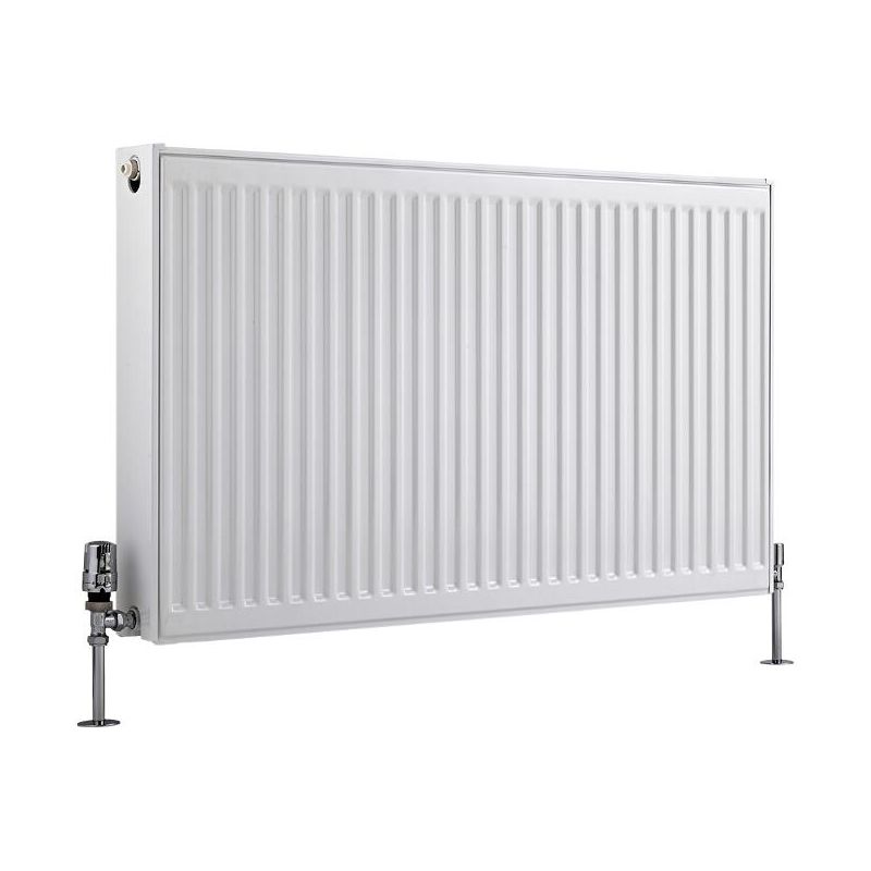 Compact – Modern White Type 22 Central Heating Double Panel Horizontal Convector Radiator - 600mm x 1000mm - Milano