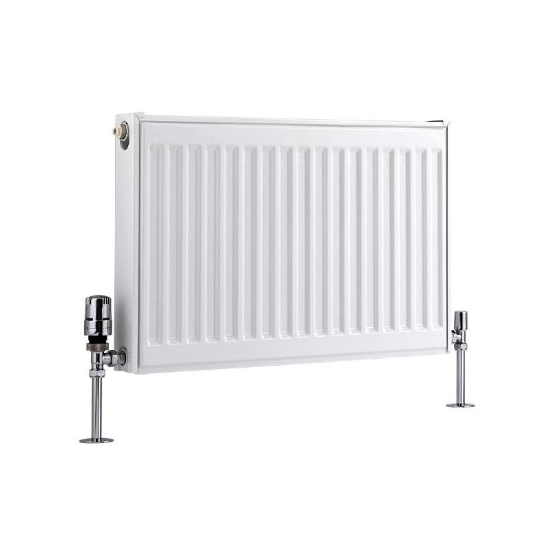 Compact – Modern White Type 11 Central Heating Single Panel Horizontal Convector Radiator - 400mm x 600mm - Milano