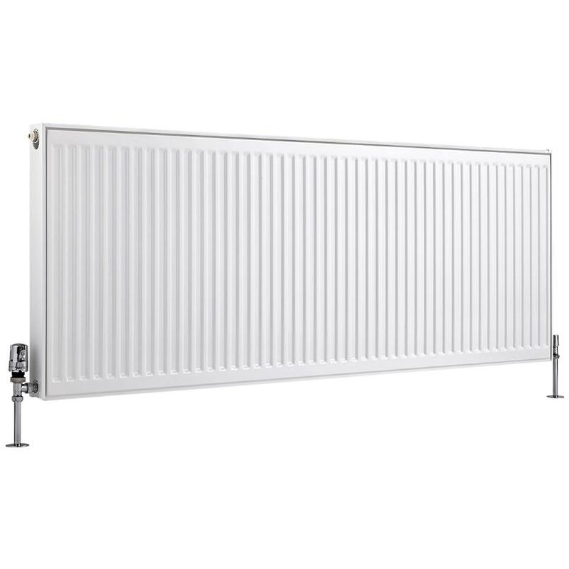 Compact – Modern White Type 11 Central Heating Single Panel Horizontal Convector Radiator - 600mm x 1600mm - Milano