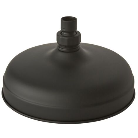 Milano Elizabeth Round Rainfall Shower Head - 205mm Black (Swivel Joint)