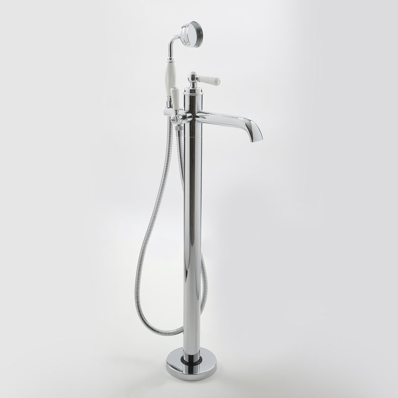 Milano Elizabeth - Traditional Lever Freestanding Lever Bath Shower Mono Mixer - Chrome and White