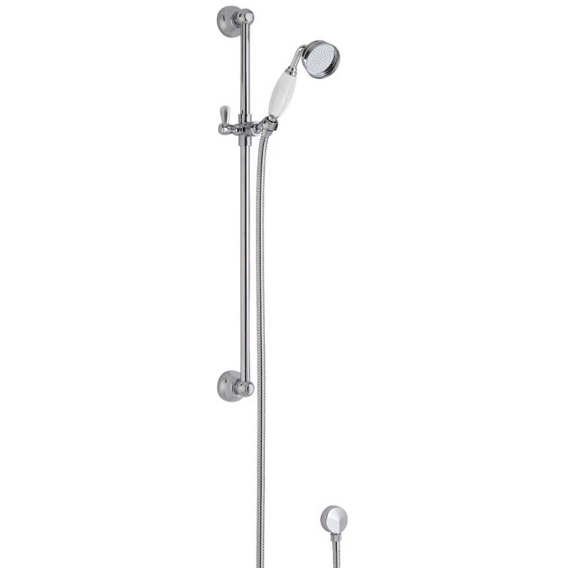 Hudson Reed Traditional Slider Shower Rail Kit with Traditional Handset - Chrome