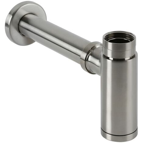 Milano Hunston Exposed Bottle Trap for Wall Hung or Washstand Basin - Brushed Nickel