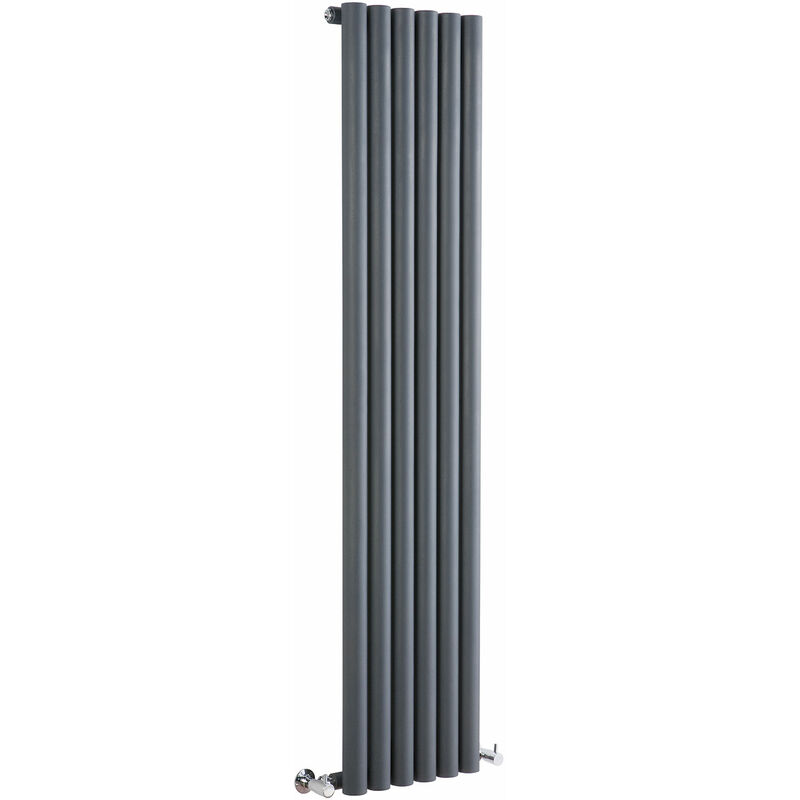 Milano Java - Modern Anthracite Vertical Column Single Panel Designer Radiator – 1600mm x 354mm