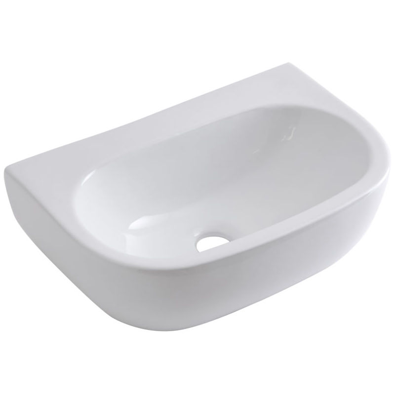 Mellor - Modern White Ceramic Oval Countertop or Wall Mounted Bathroom Basin Sink – 420mm x 290mm - Milano