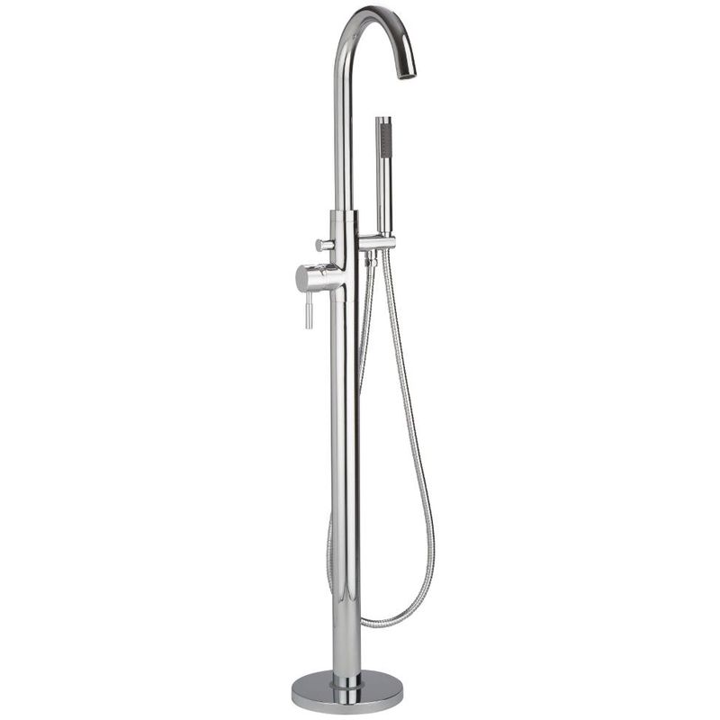 Mirage - Modern Freestanding Bath Shower Mixer Tap with Hand Shower Handset - Chrome - Milano
