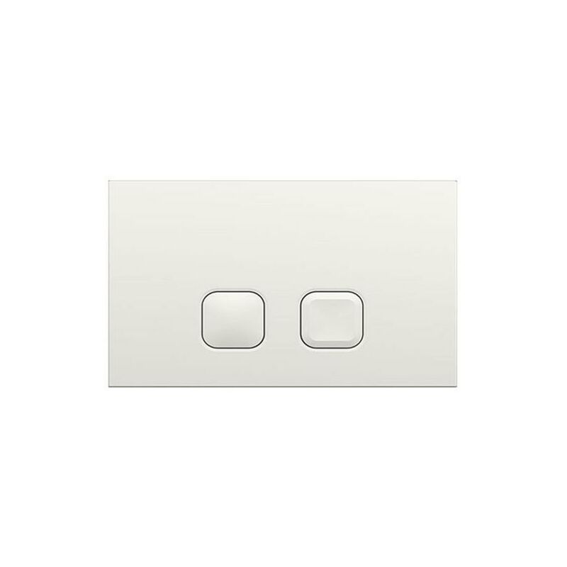 Modern White Toilet WC Dual Flush Square Button Wall Plate - Milano