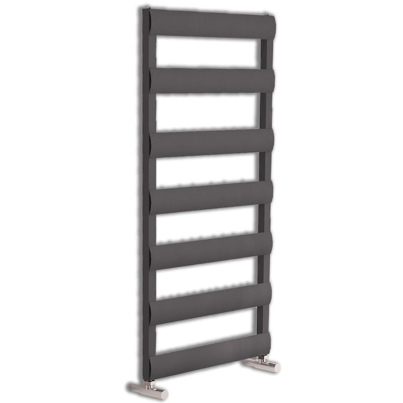 Milano Passo - Modern Anthracite Ladder Style Aluminium Heated Towel Rail Radiator - 1190mm x 500mm