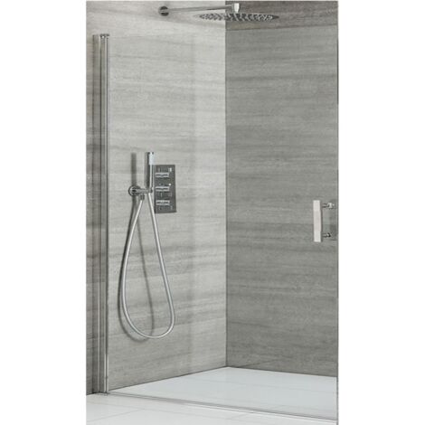 Milano Portland Chrome Single Hinged Frameless Shower Door - 760mm