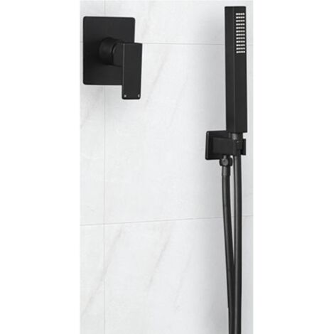 Milano Preto 1 Outlet Manual Mixer Shower Valve with Hand Shower Handset Kit