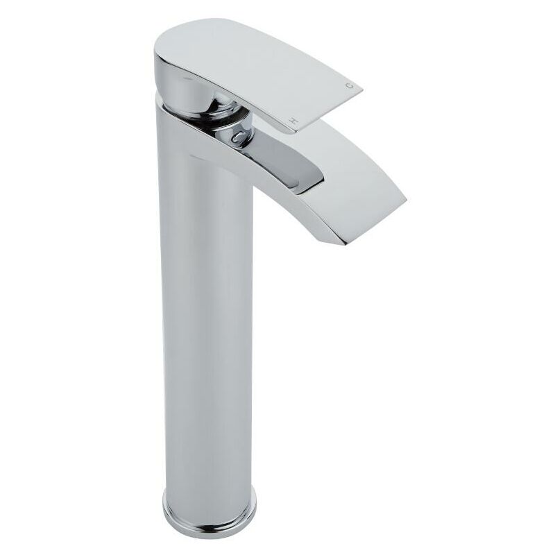 Razor - Modern Bathroom High Rise Mono Basin Mixer Tap with Lever Handle - Chrome - Milano