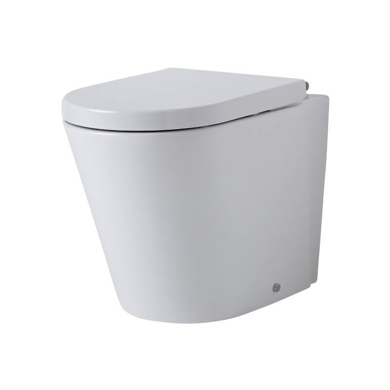 Milano Rivington - White Ceramic Modern Back to Wall Toilet Pan WC and Soft Close Seat