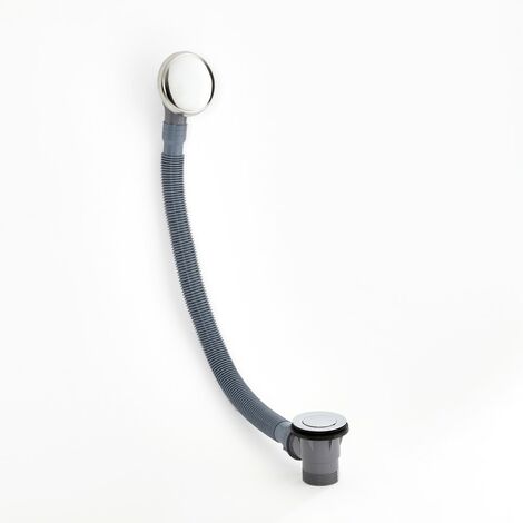 Milano Select Push Button Bathroom Bath Waste and Overflow - Chrome