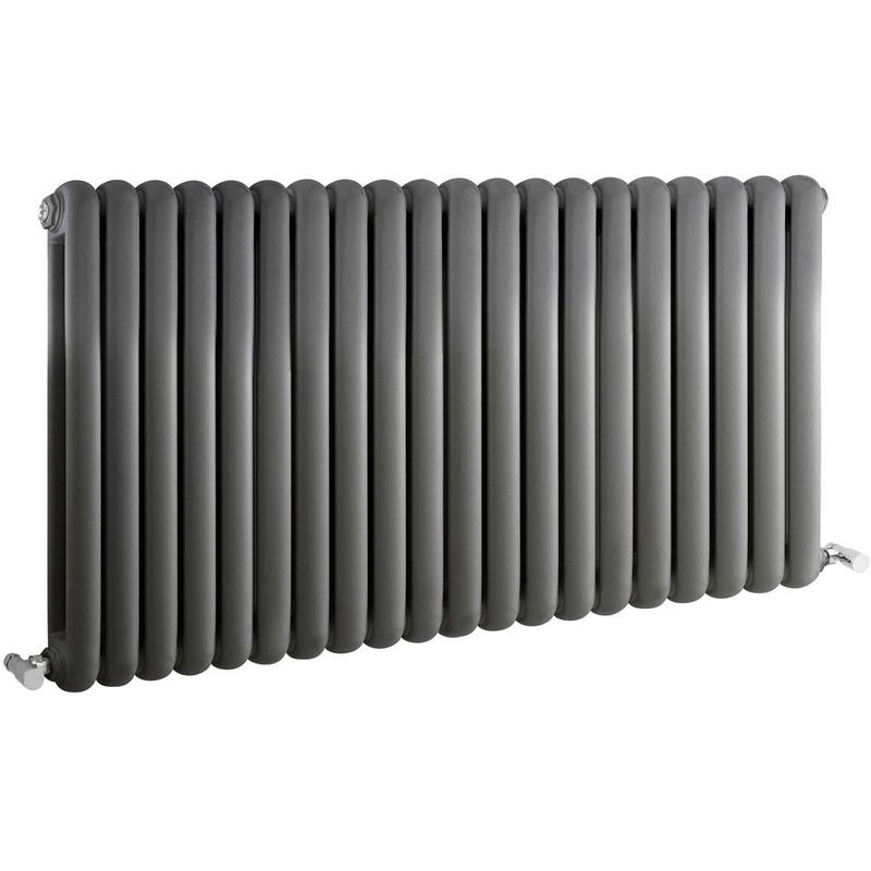 Milano - Urban - Modern Anthracite Horizontal Double Panel Column Radiator - 635mm x 1223mm