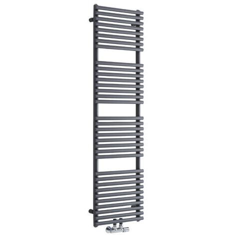 Milano Via Anthracite Central Connection Bar On Bar Heated Towel Rail Radiator - 1520mm x 400mm