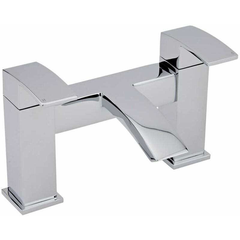Wick - Modern Bathroom Bath Filler Tap with Lever Handles - Chrome - Milano