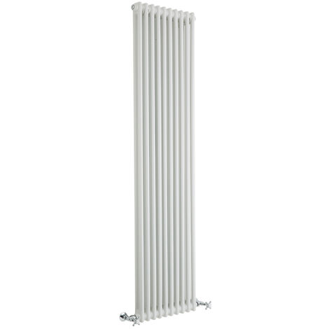 main image of "Milano Windsor - 1800mm x 470mm Traditional Cast Iron Style Double Column Vertical Radiator – White"