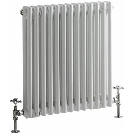 Milano Windsor - 600mm x 605mm Traditional Cast Iron Style Double Column Horizontal Radiator – White