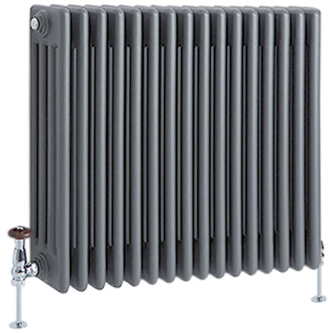 Milano Windsor Anthracite Cast Iron Style Horizontal Four Column Radiator - 600mm x 785mm