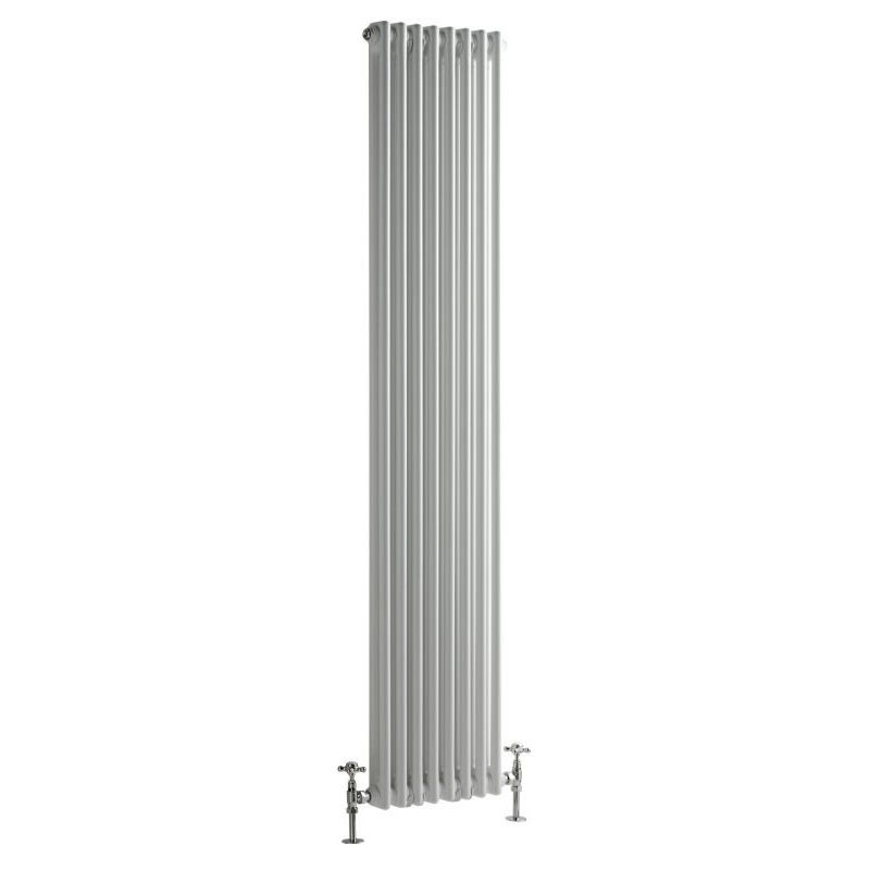 Milano - Windsor - 1800mm x 380mm Traditional Cast Iron Style Double Column Vertical Radiator – White