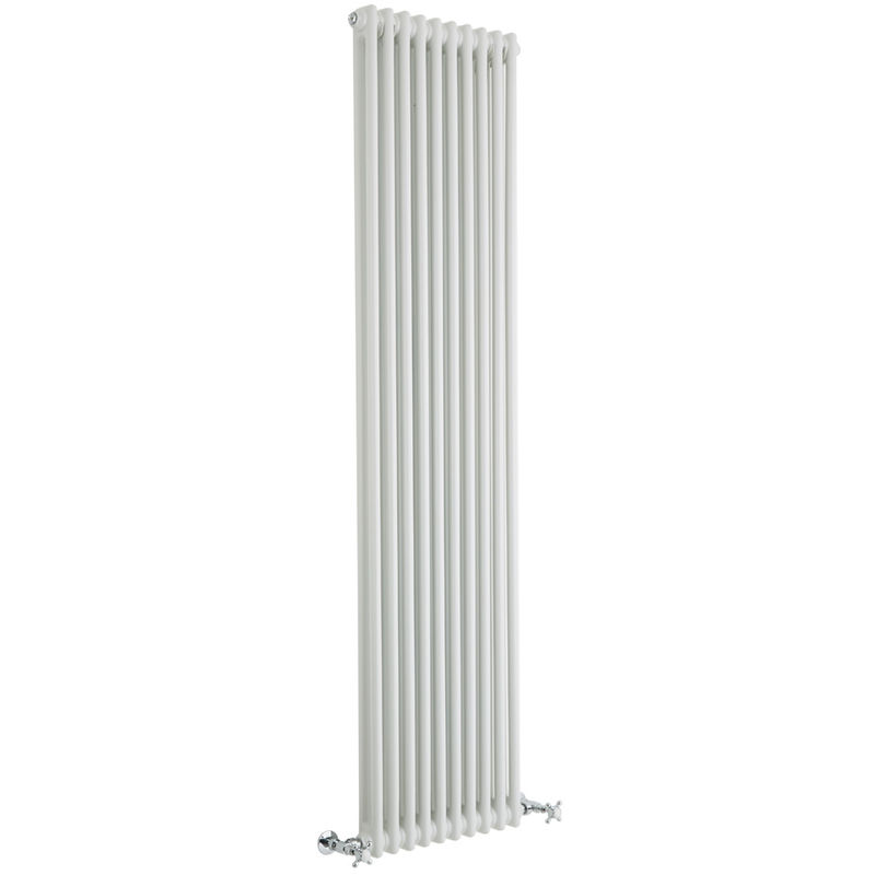 Milano Windsor - 1800mm x 470mm Traditional Cast Iron Style Double Column Vertical Radiator – White