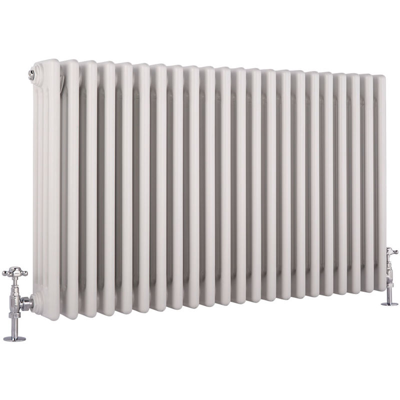 Milano Windsor - 600mm x 1010mm Traditional Cast Iron Style Four Column Horizontal Radiator – White