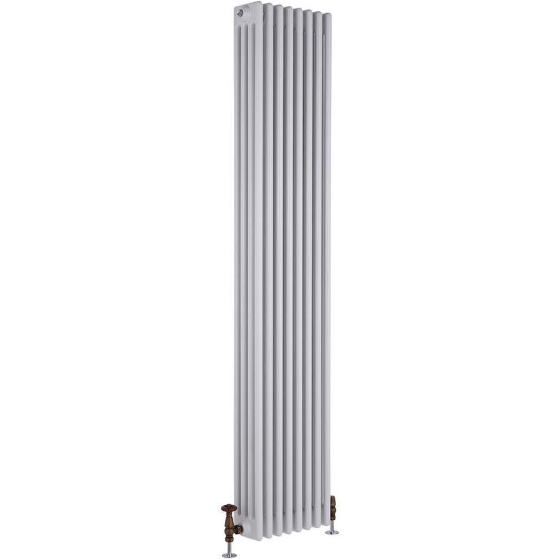 Milano Windsor - 1800mm x 380mm Traditional Cast Iron Style Four Column Vertical Radiator – White