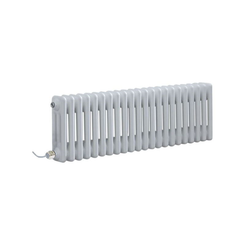 Milano Windsor - Traditional Cast Iron Style White Horizontal Triple Column Electric Radiator with WiFi Thermostat - 300mm x 1010mm