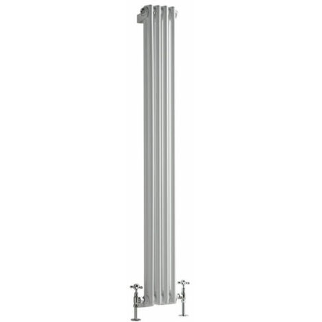 Milano Windsor White Cast Iron Style Double Column Vertical Radiator - 1500mm x 200mm