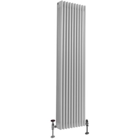 Milano Windsor White Cast Iron Style Four Column Vertical Radiator - 1800mm x 470mm