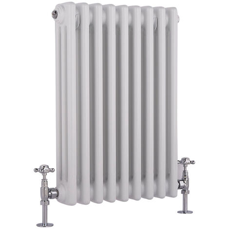 Milano Windsor White Cast Iron Style Triple Column Horizontal Radiator - 600mm x 425mm