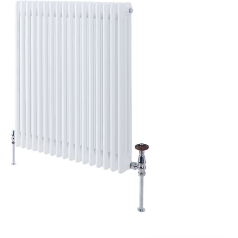 Milano Windsor White Cast Iron Style Triple Column Horizontal Radiator - 750mm x 785mm