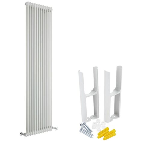 Milano Windsor White Cast Iron Style Vertical Double Column Radiator with Feet - 1800mm x 560mm