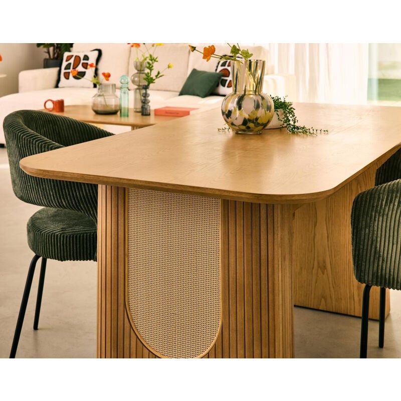 Lisa Design - Milazzo - table à manger - bois - plaqué chêne - 180 cm - bois