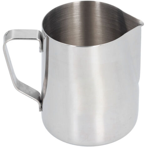 Milchaufschäumbecher aus Edelstahl 304 mit spitzem Ausguss und Innenskala, 600 ml, ideal zum Aufschäumen von Milch zu Hause