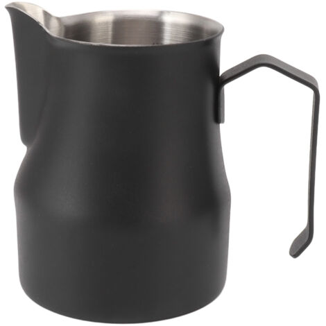 Milchkännchen aus Edelstahl 304, präziser Ausgießer, ideal für Latte Macchiato, mattschwarzes Design, 550 ml Fassungsvermögen, perfekt für Büro und professionellen Einsatz.
